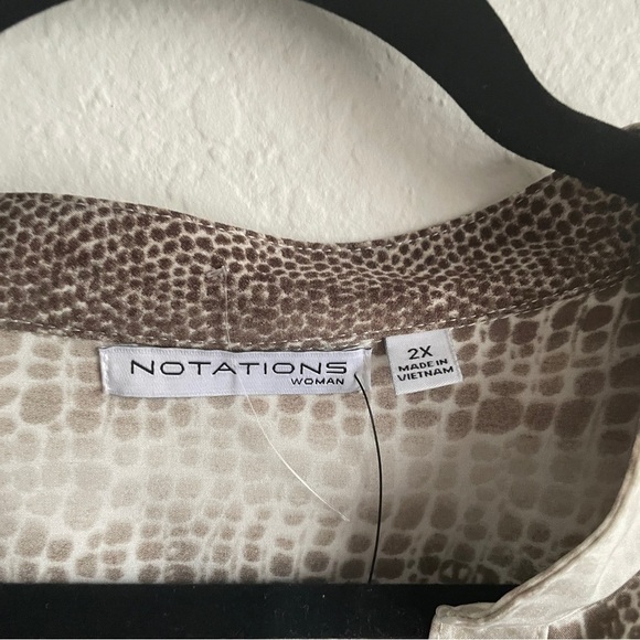 NWT Notations Snakeskin Office Blouse Size 2x Career Wear Animal Print - Picture 6 of 11